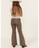 Image #3 - Rock & Roll Denim Girls' Glitter Stretch Flare Jeans, Silver, hi-res
