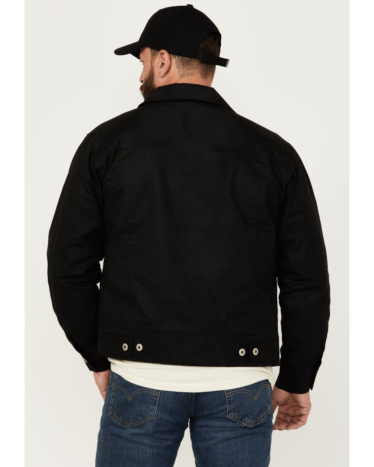 Image #4 - Resistol Men's Blackwater Solid Waxed Canvas Button-Down Jacket, Black, hi-res