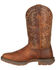 Image #4 - Durango Men's Rebel Pull On Western Boot - Square Toe, Brown, hi-res