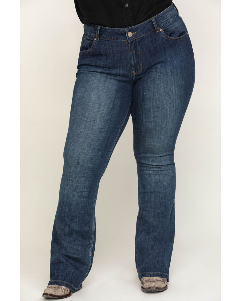 Wrangler Women S Medium Blue Mid Rise Bootcut Jeans Plus Country Outfitter