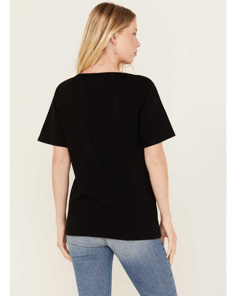 Image #4 - Idyllwind Women's Velvet Cowgirl Cut Out Graphic Tee, Black, hi-res