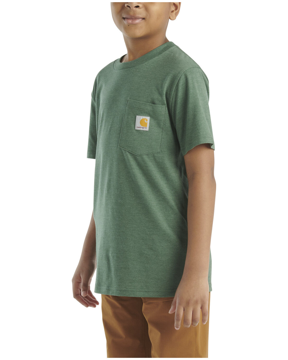 Image #2 - Carhartt Boys' Short Sleeve Pocket T-Shirt, Green, hi-res
