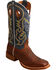 Twisted X Men's Ruff Stock Elephant Print Cowboy Boots - Square Toe, Cognac, hi-res