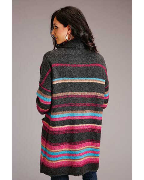 Image #2 - Stetson Women's Striped Oversized Knit Open-Front Cardigan , Multi, hi-res