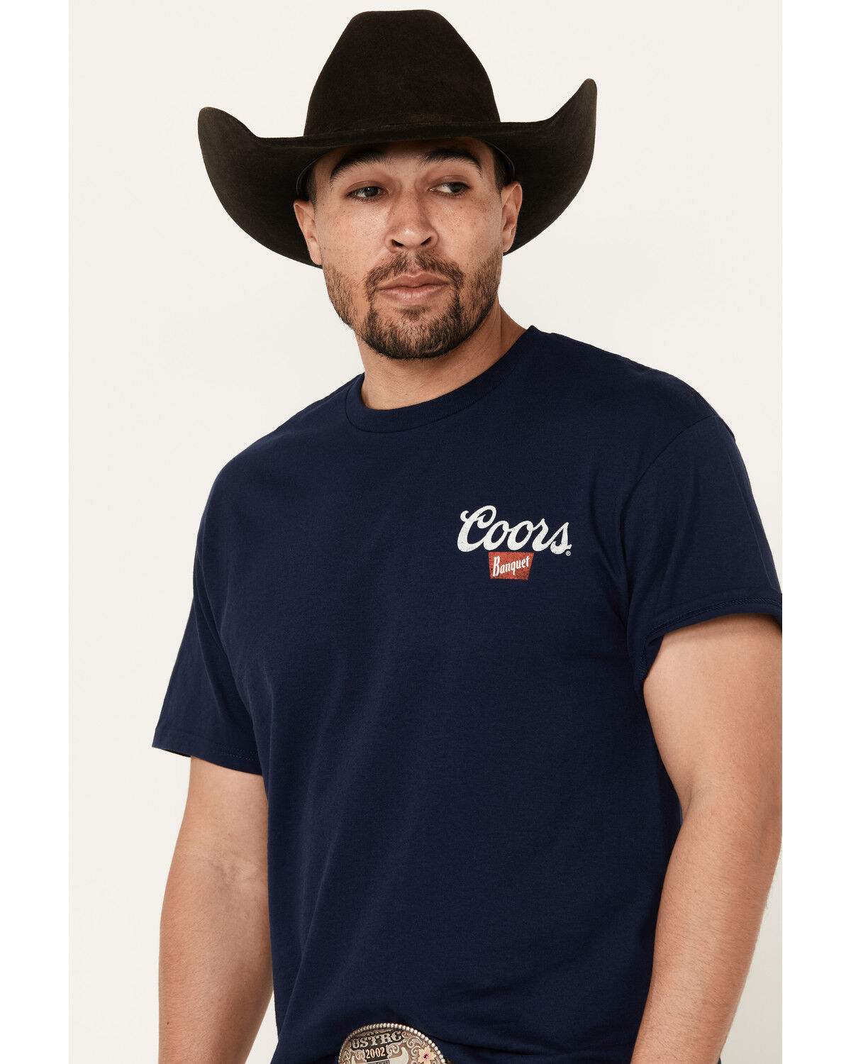 Image #3 - Coors Men's Boot Barn Exclusive Logo Steer Head Short Sleeve Graphic T-Shirt, Navy, hi-res