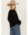 Image #4 - Revel Women's Long Sleeve Crochet Trim Top , Black, hi-res