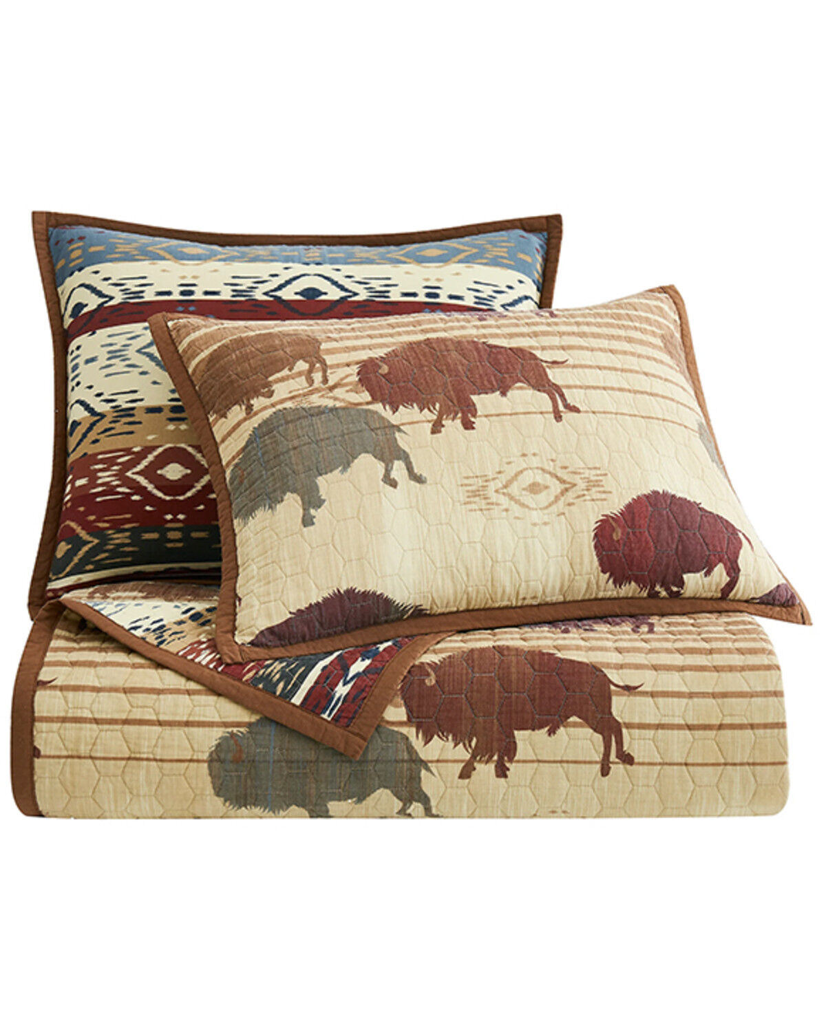 Image #4 - HiEnd Accents 3pc Home On The Range Reversible Quilt Set - Full/Queen, Tan, hi-res