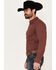 Image #2 - Ariat Men's Macoy Geo Print Long Sleeve Button-Down Stretch Western Shirt, Wine, hi-res