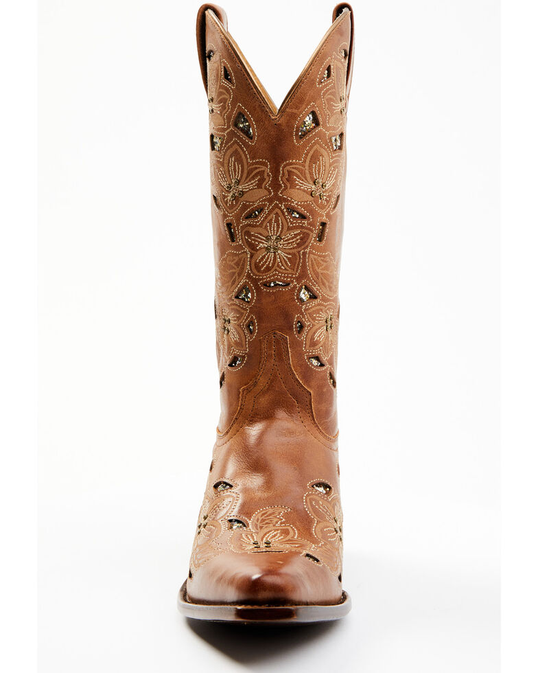 Shyanne Women's Cassia Sugar Mate Glitter Inlay Western Boots - Snip Toe , Brown, hi-res