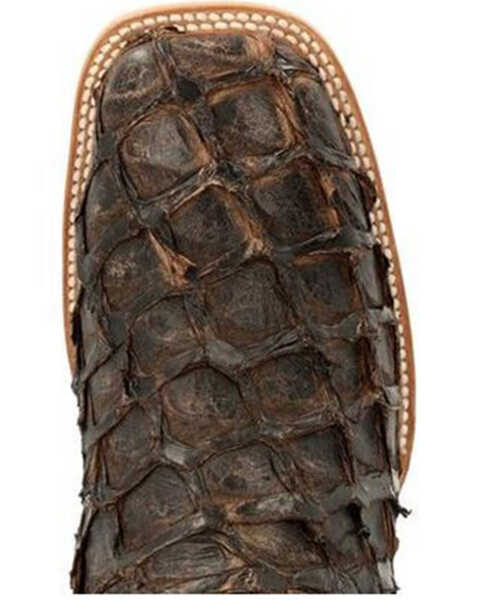 Image #6 - Durango Men's Exotic Pirarucu Skin Western Boots - Broad Square Toe, Dark Brown, hi-res
