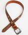 Image #2 - Cody James Men's Floral Tooled Chevron Stitched Leather Belt, Brown, hi-res
