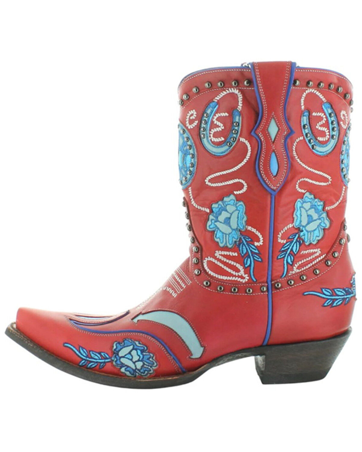 Image #3 - Double D Ranch Women's Wagon Wheel Western Boots - Snip Toe, Red, hi-res