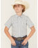 Image #1 - Cody James Boys' Outlaw Pass Striped Print Short Sleeve Snap Western Shirt, White, hi-res