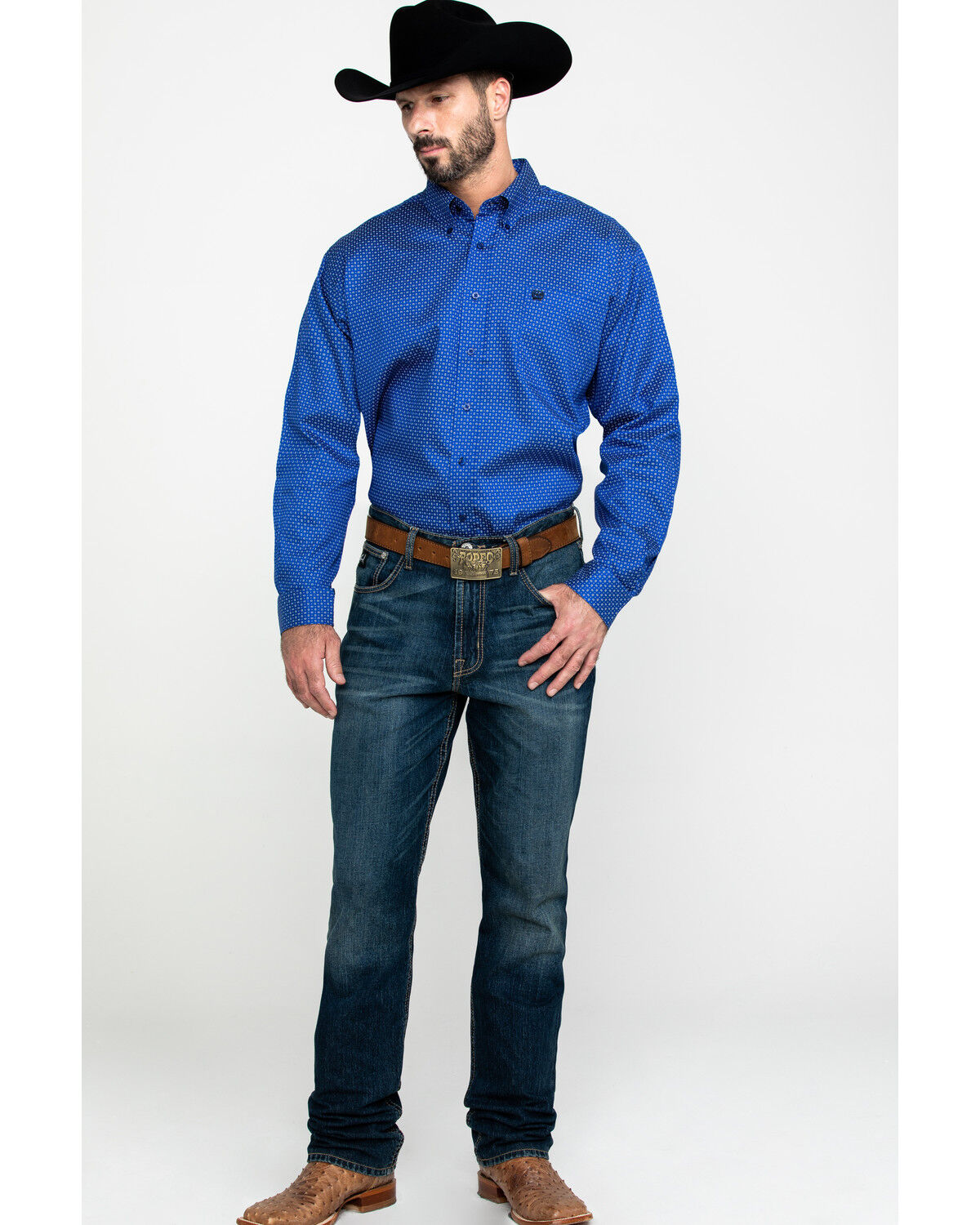 royal blue shirt mens outfit