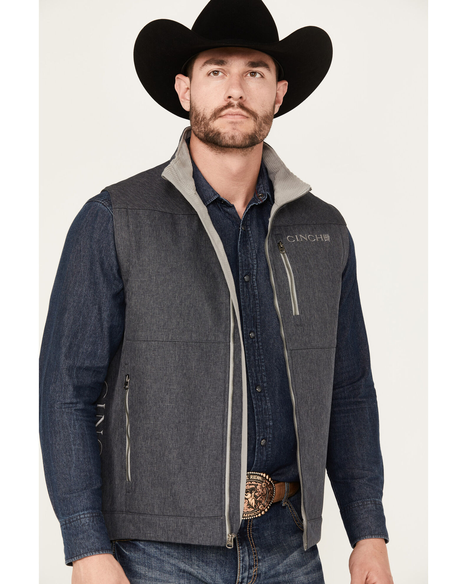 Cinch Men s Textured Bonded Concealed Carry Zip Vest Country Outfitter