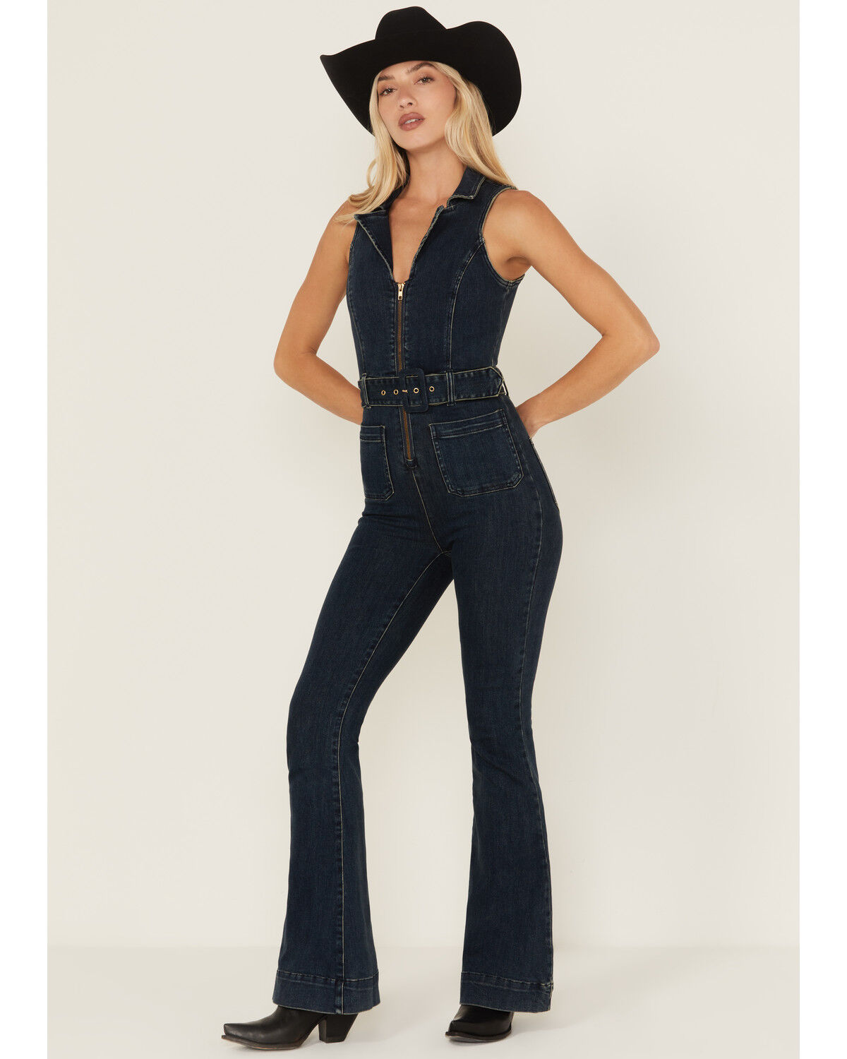 Image #1 - Show Me Your Mumu Women's Jacksonville Dark Wash Denim Jumpsuit, , hi-res