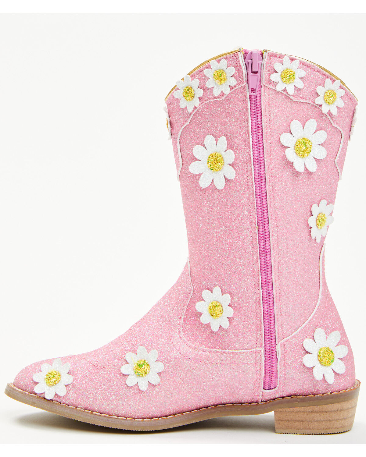 Image #3 - Wild + Rae Toddler Girls' Oopsie Daisies Western Boots - Round Toe, Pink, hi-res