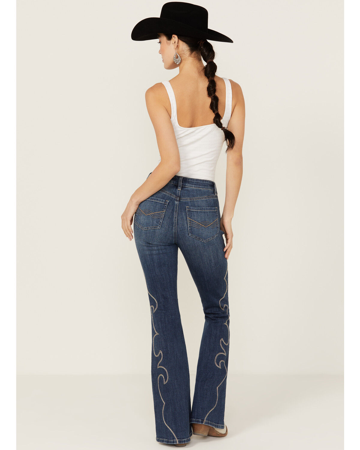 Image #3 - Idyllwind Women's Dark Wash Rebel Western Embroidered Mid Rise Stretch Denim Jeans, Dark Wash, hi-res