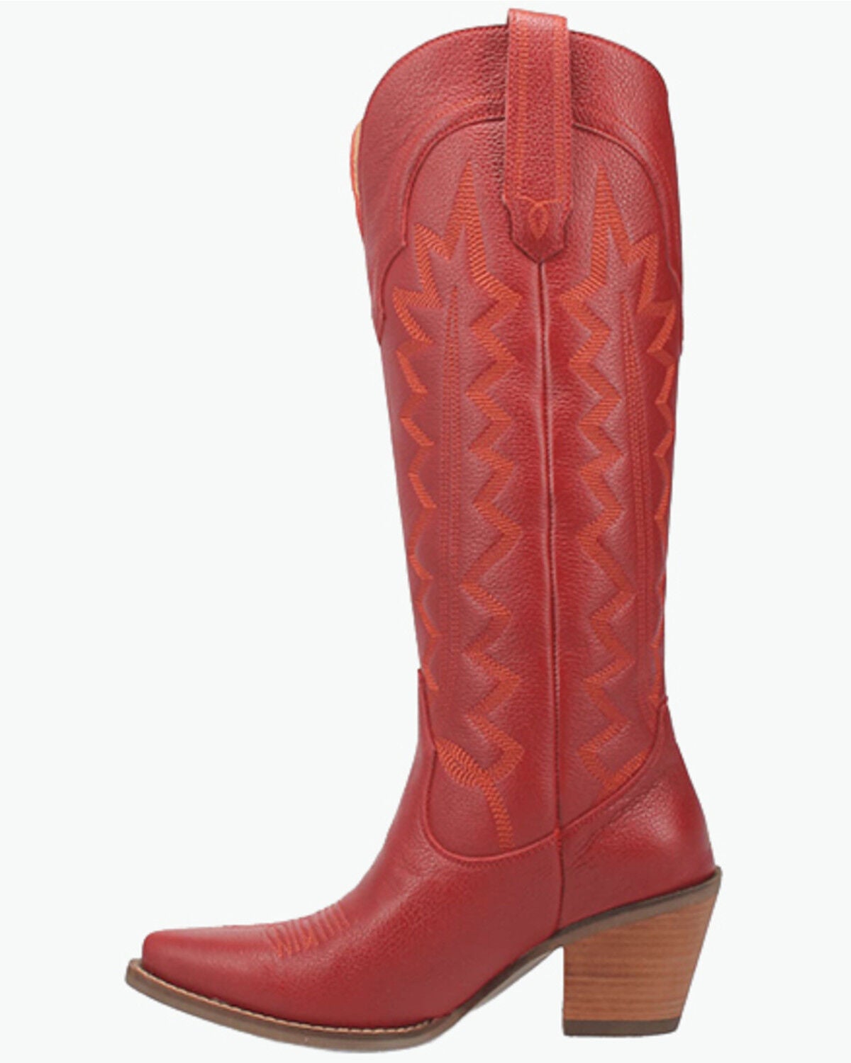 Image #3 - Dingo Women's High Cotton Tall Western Boots - Round Toe, Red, hi-res
