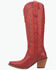 Image #3 - Dingo Women's High Cotton Tall Western Boots - Round Toe, Red, hi-res