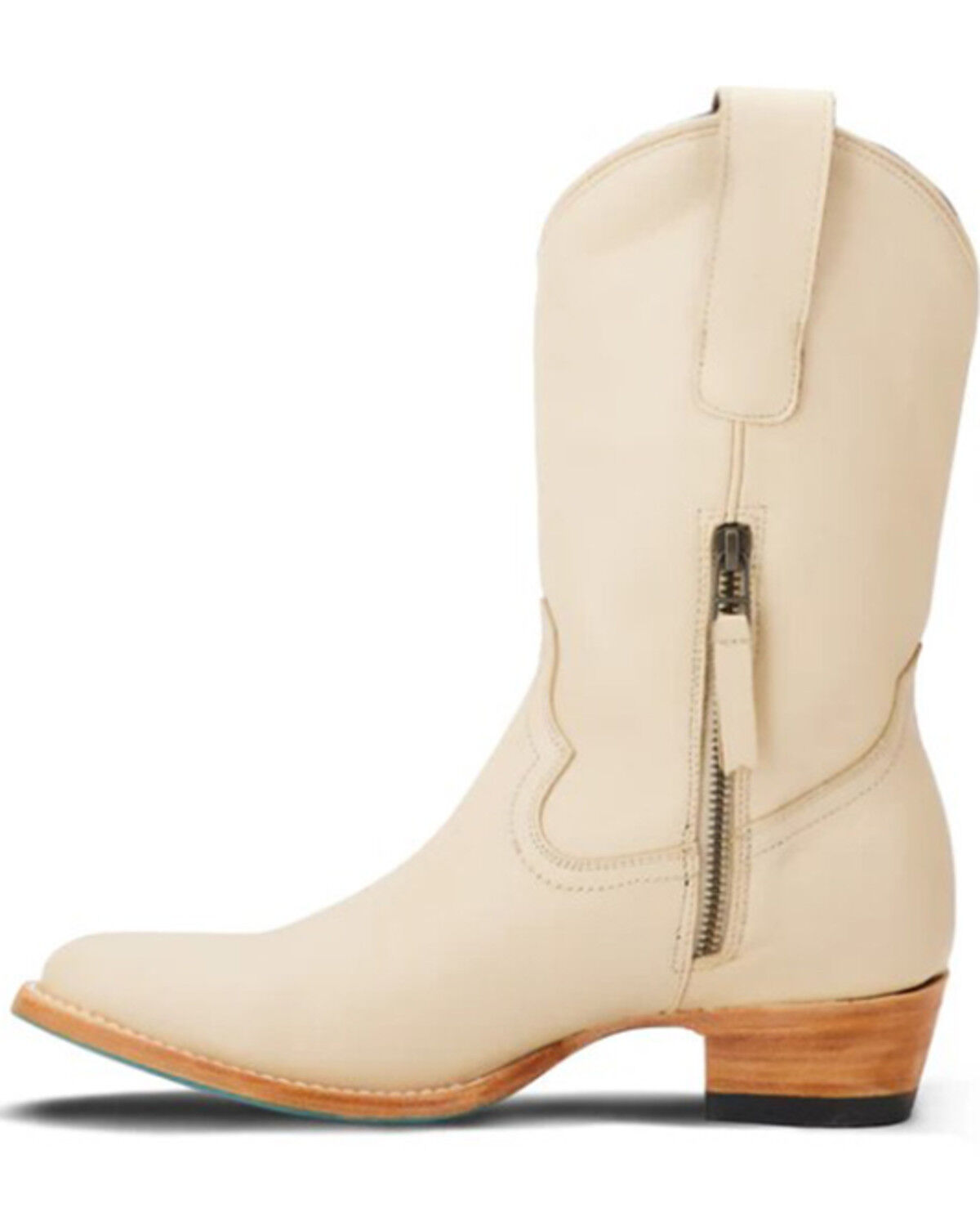 Image #3 - Lane Women's Plain Jane Midi Western Boots - Round Toe, Ivory, hi-res