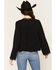 Image #4 - Lovestitch Women's Long Sleeve Lace Trim Top, Black, hi-res