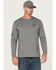 Image #1 - Thorogood Men's Wheel Script Logo Long Sleeve Graphic T-Shirt, Heather Grey, hi-res