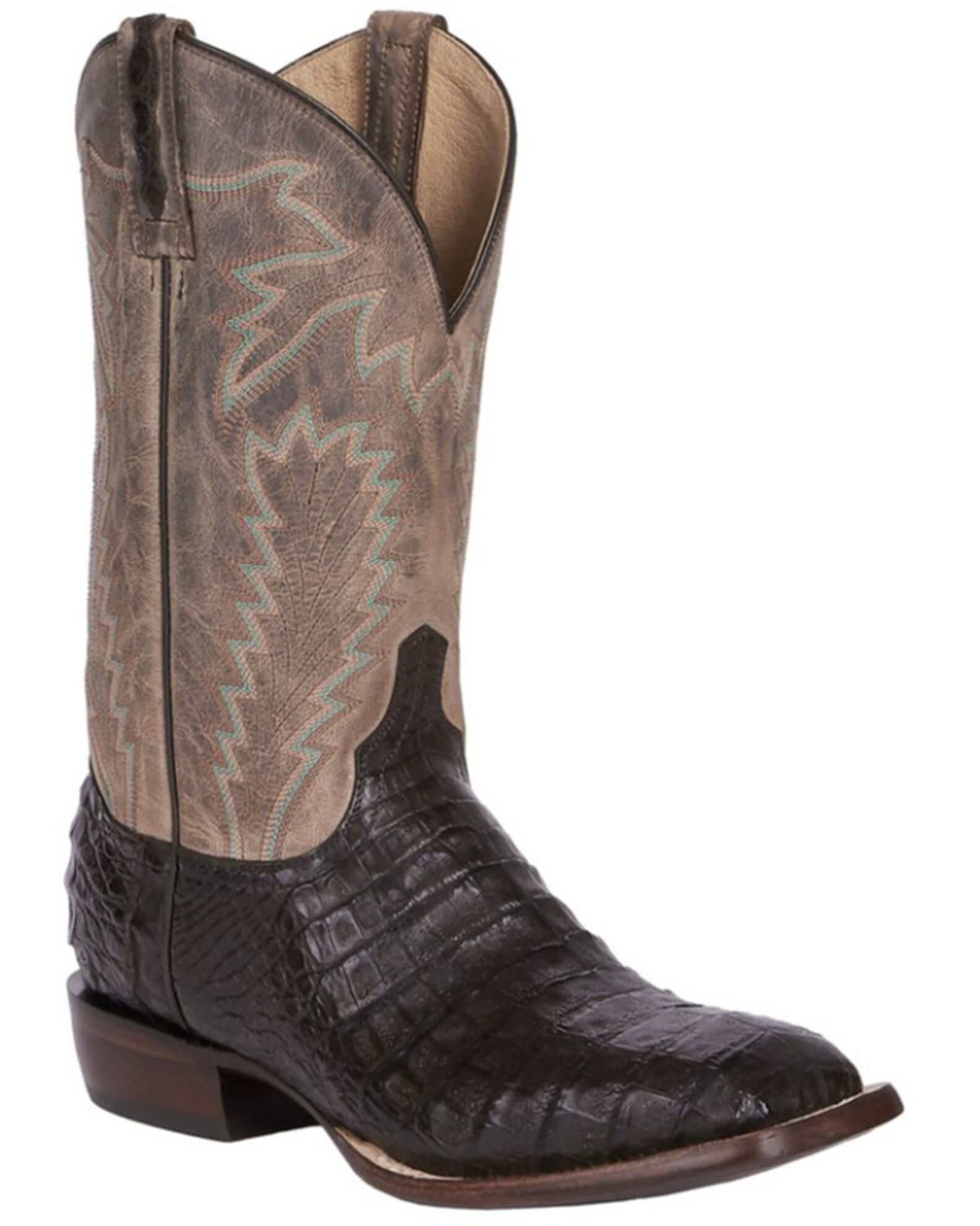 Lucchese Men s Wyatt Exotic Caiman Western Boots Broad Square Toe Country Outfitter