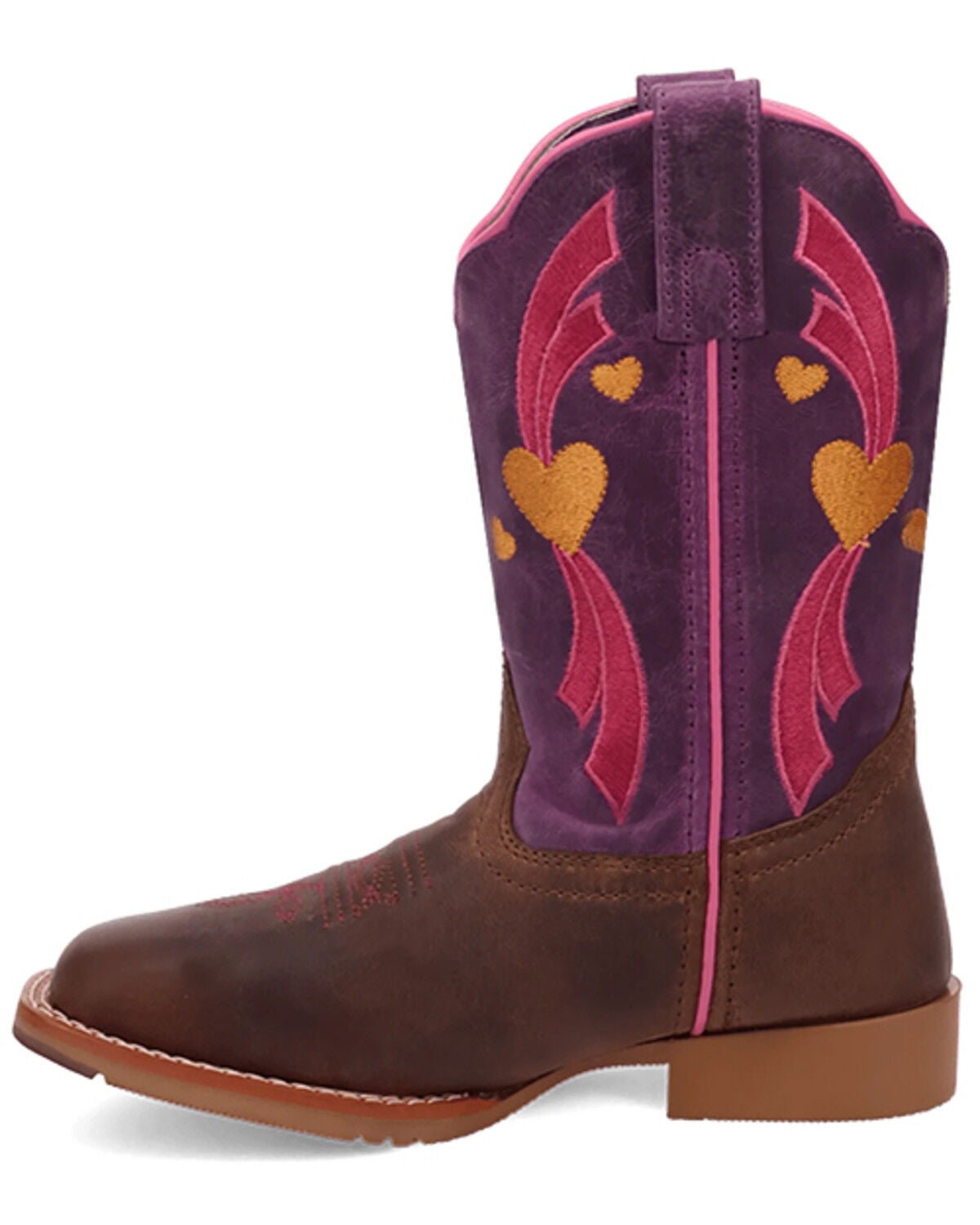 Image #3 - Dan Post Girls' Lottie Western Boots - Broad Square Toe, Tan, hi-res