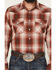Image #3 - Pendleton Men's Frontier Plaid Print Long Sleeve Snap Western Shirt, Brick Red, hi-res