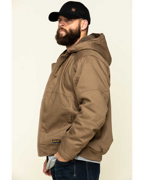 Image #3 - Ariat Men's Field Khaki Rebar Duracanvas Hooded Work Jacket , Beige/khaki, hi-res