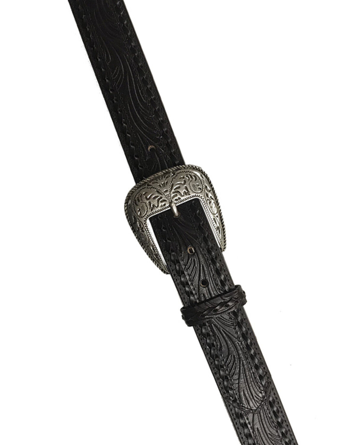 Image #1 - AndWest Men's Black Twisted Lace Belt, Black, hi-res