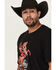 Image #2 - Wrangler Men's Neon Cowboy Short Sleeve Graphic T-Shirt, Black, hi-res