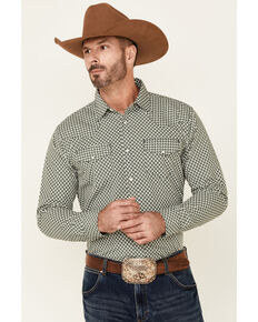 Gibson Men's Capitol Geo Print Long Sleeve Snap Western Shirt , Cream, hi-res