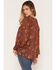 Image #4 - Shyanne Women's Rollins Floral Print Long Sleeve Ruffle Blouse, Bark, hi-res