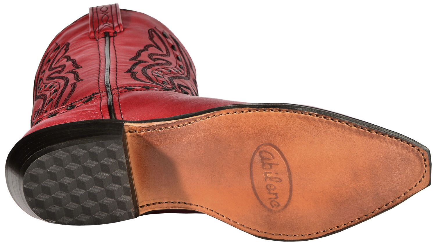 Image #5 - Abilene Women's Whipstitched Western Boots - Snip Toe, Red, hi-res