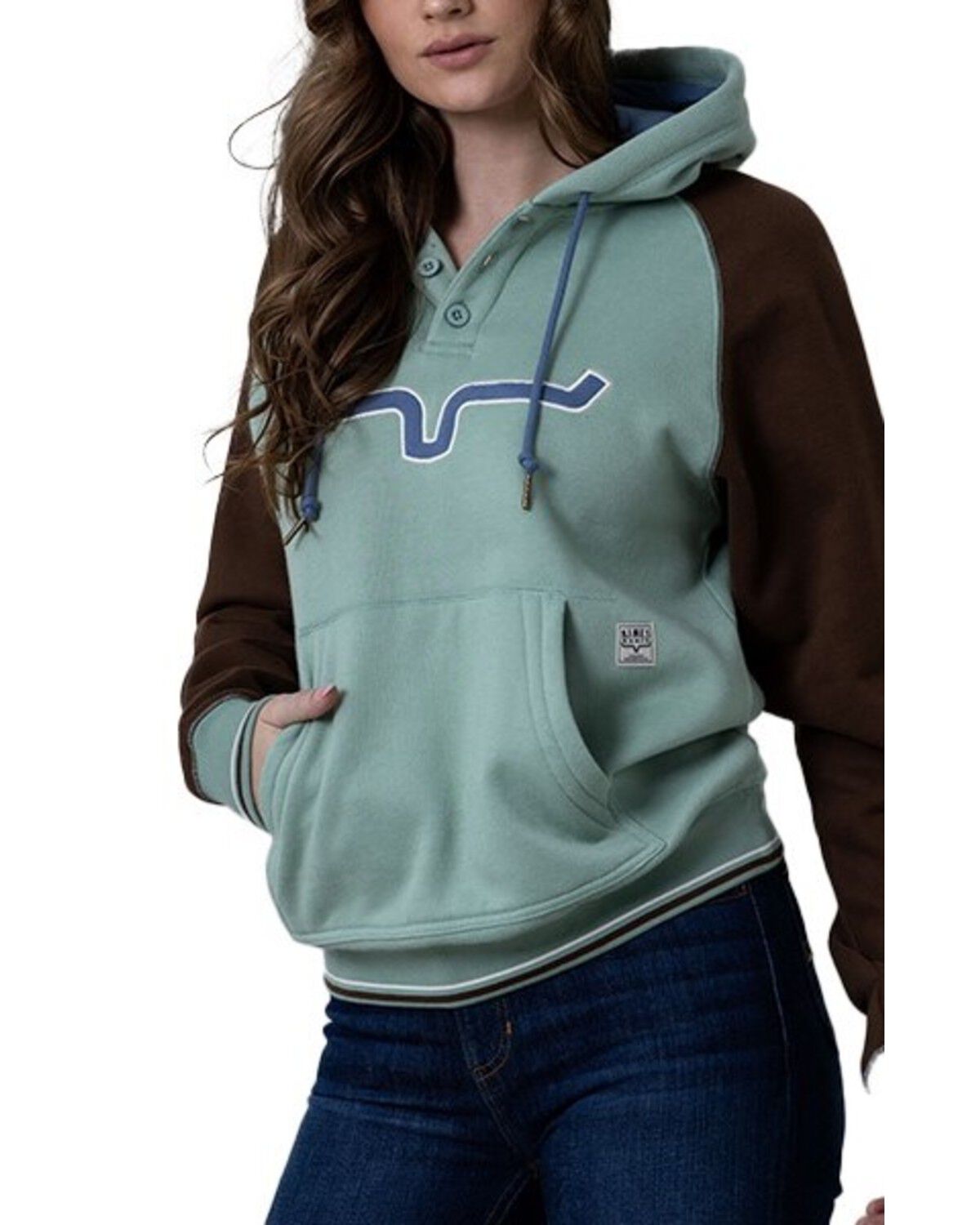 Image #3 - Kimes Ranch Women's Amigo Logo Hooded Pullover, Teal, hi-res