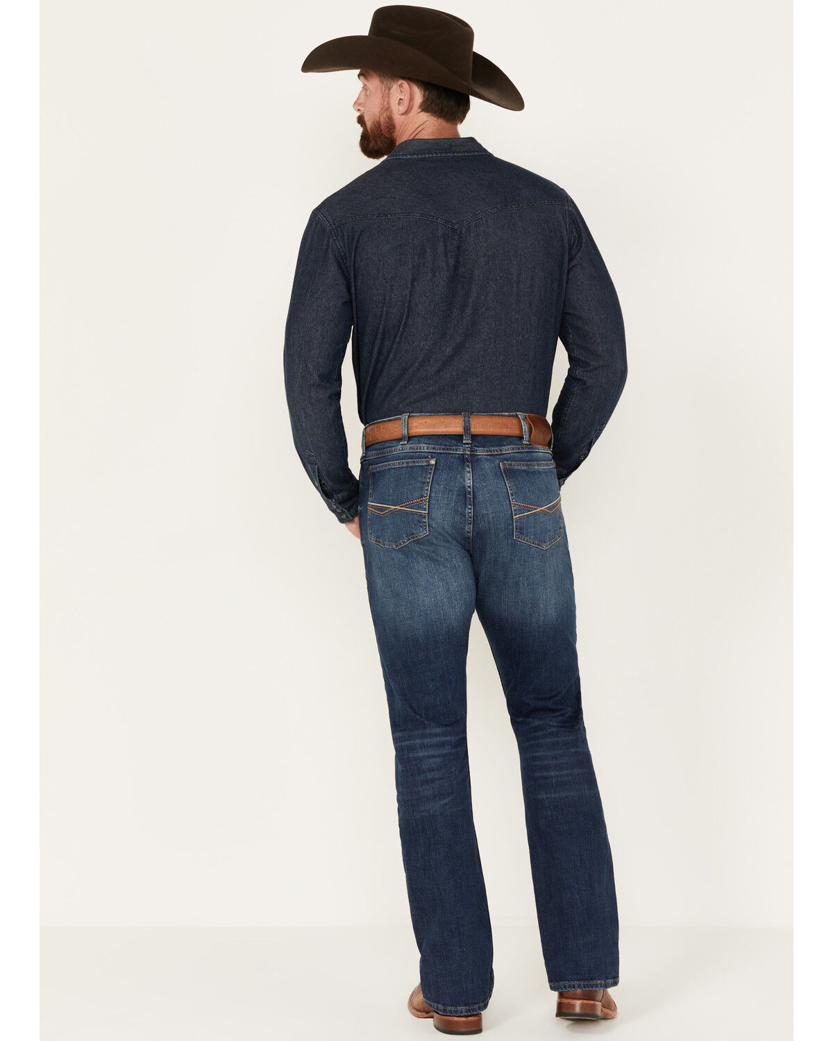 Image #3 - Wrangler 20X Men's Range Dark Wash Bootcut Stretch Jeans - Long, , hi-res