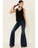 Shyanne Women's Black Ladder Lace Trim Tank Top , Black, hi-res