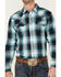 Cody James Men's Gateway Large Plaid Long Sleeve Snap Western Shirt , Navy, hi-res