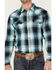 Cody James Men's Gateway Large Plaid Long Sleeve Snap Western Shirt , Navy, hi-res