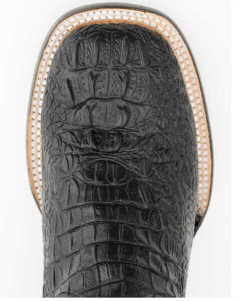 Image #5 - Ferrini Women's Caiman Croc Print Western Boots - Square Toe, Black, hi-res