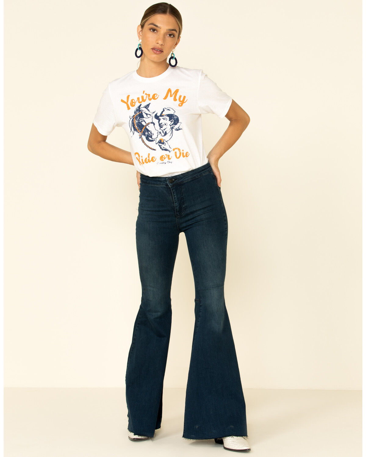 Image #2 - Country Deep Women's You're My Ride Or Die Graphic Tee, White, hi-res