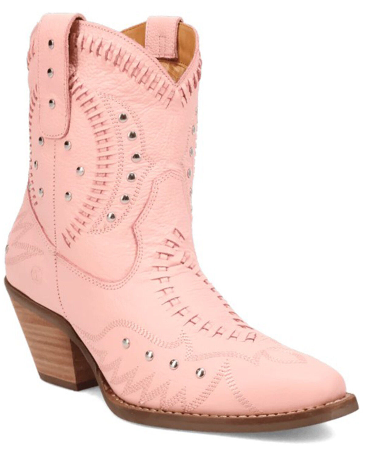 Image #1 - Dingo Women's Precious Studded Western Boots - Round Toe, Pink, hi-res
