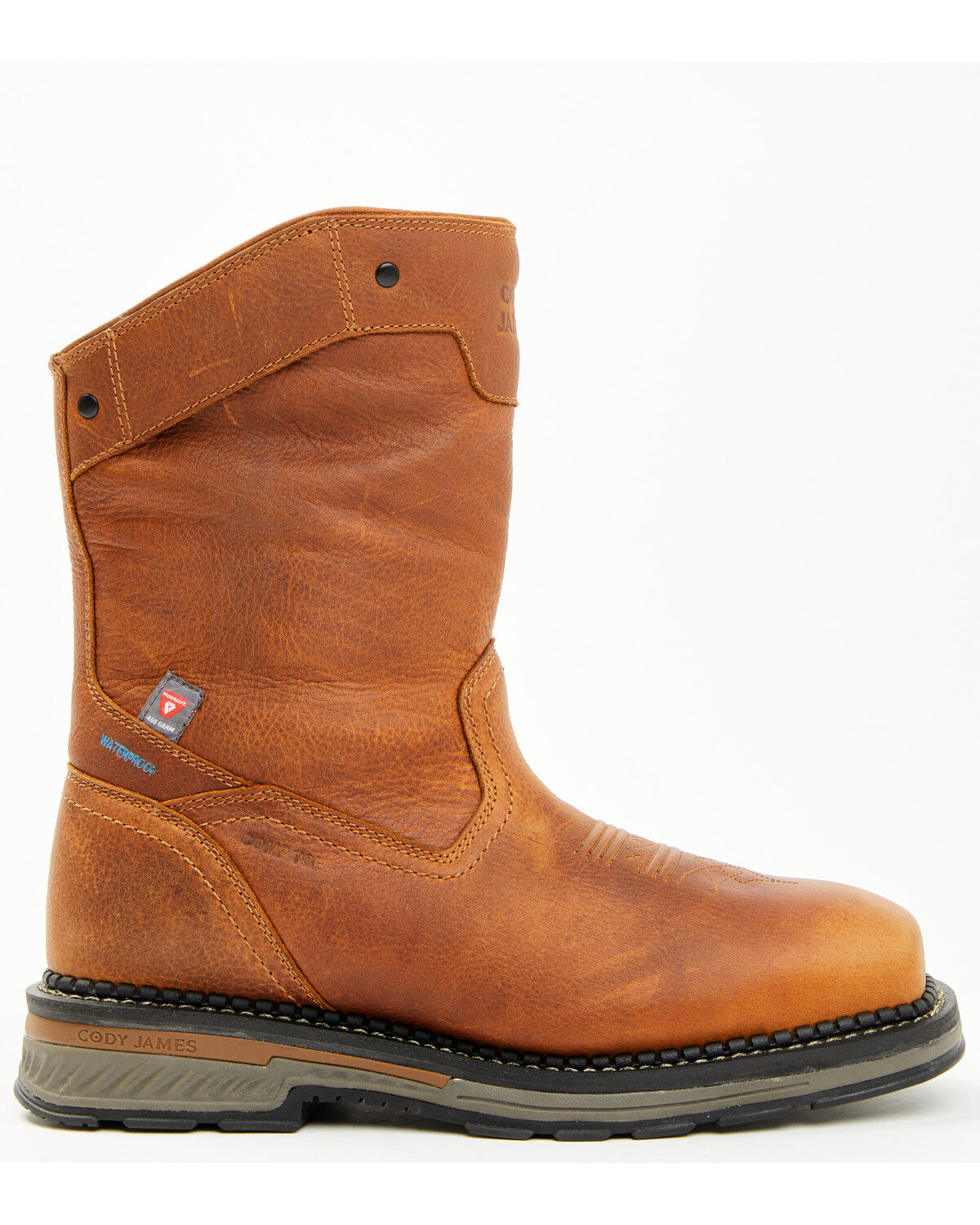 Image #2 - Cody James Men's 11" Waterproof Insulated Pull-On Work Boots - Composite Toe, Medium Brown, hi-res