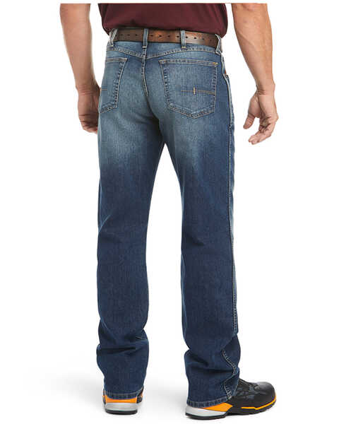 Image #2 - Ariat Men's Rebar M3 Loose Fit Sierra Wash Straight Jeans , Indigo, hi-res