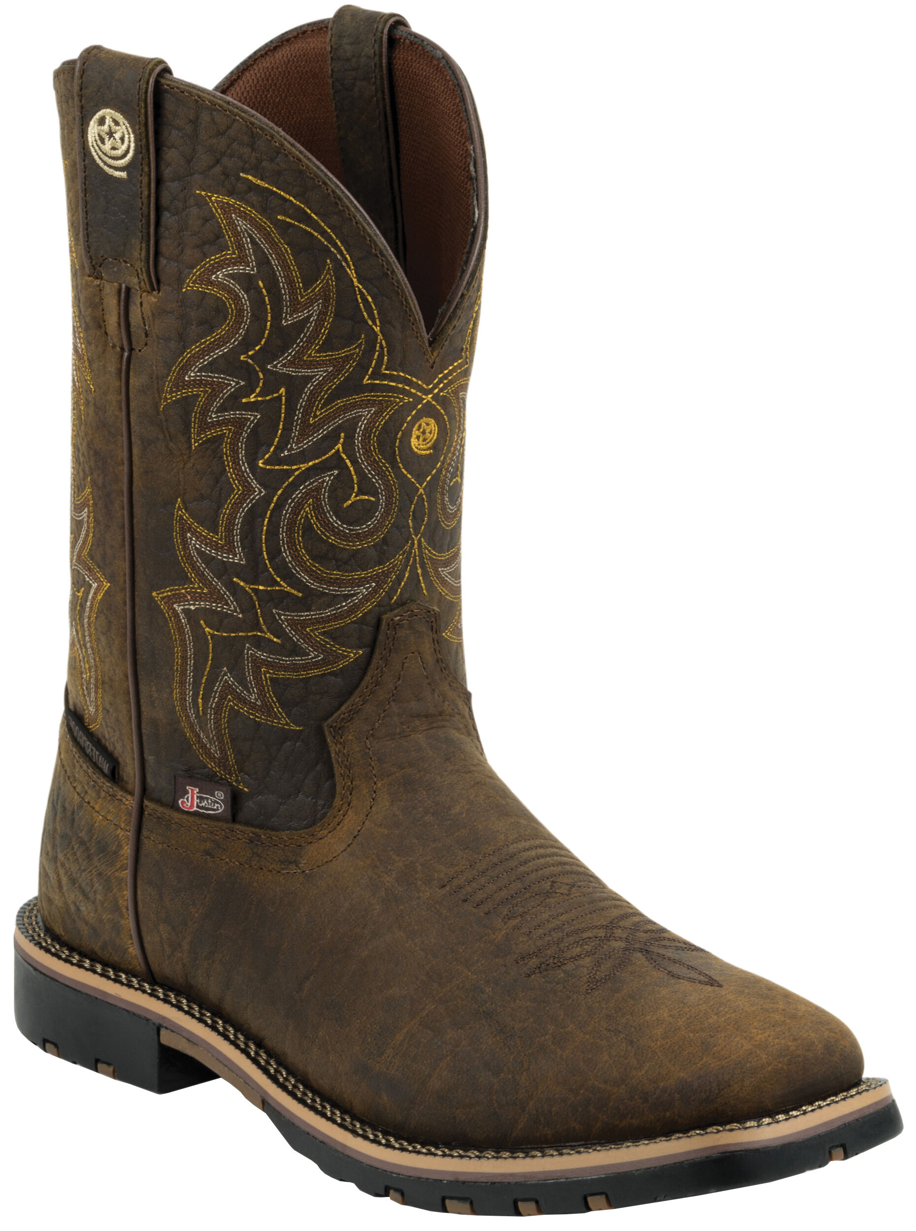 justin square toe waterproof boots