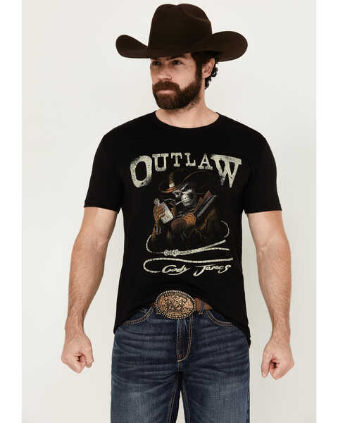 Cody James Men's Outlaw Short Sleeve Graphic T-Shirt , Black, hi-res
