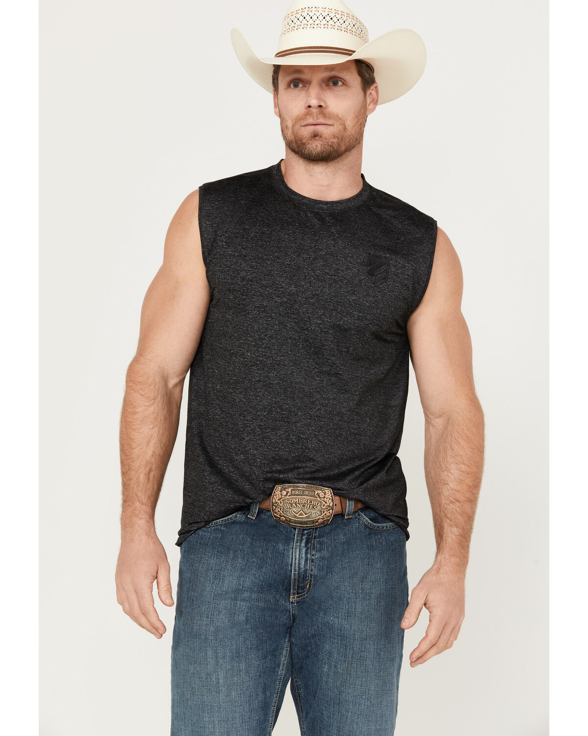 Image #1 - RANK 45® Men's Performance Tank Top, Black, hi-res