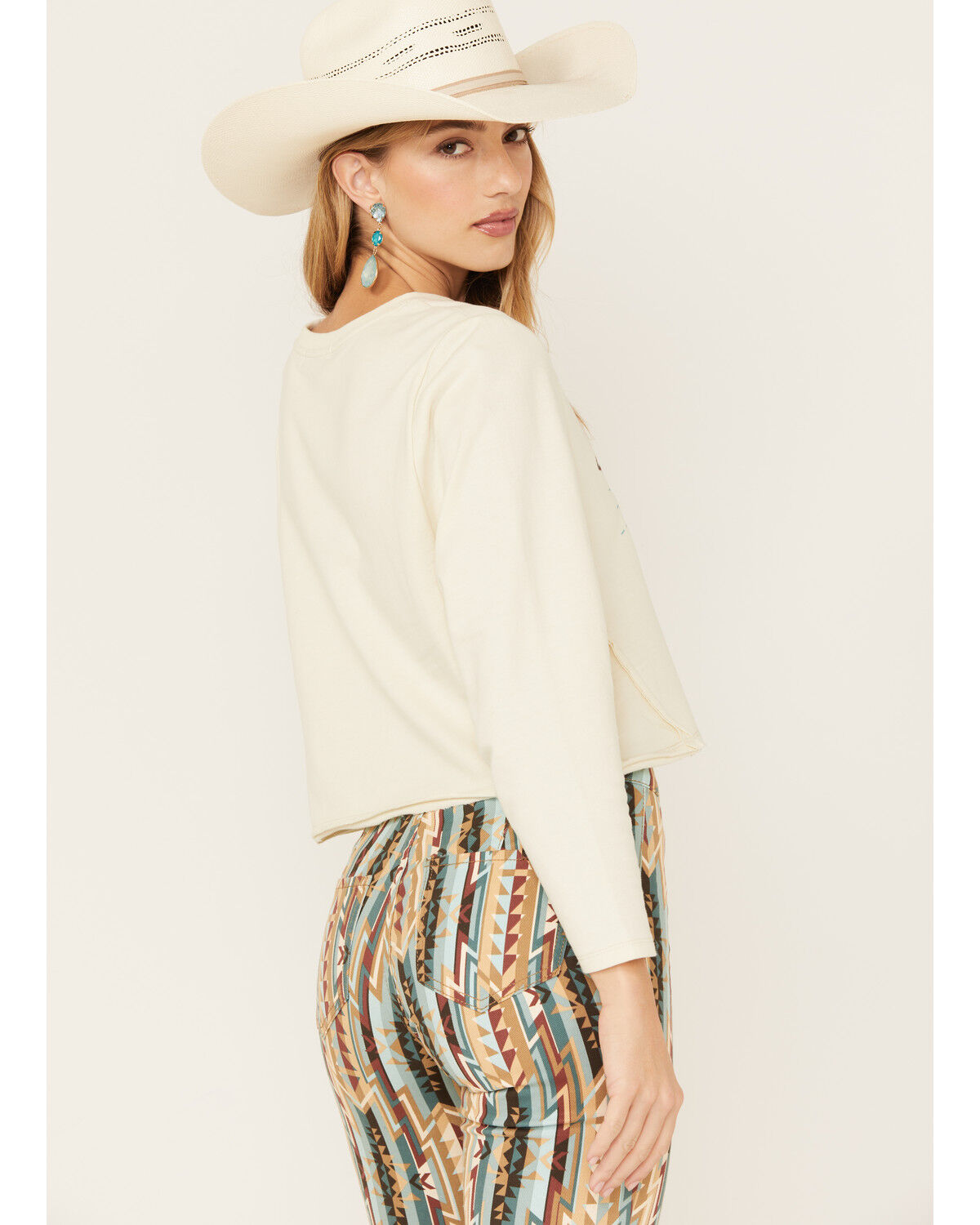 Image #3 - Rock & Roll Denim Women's American Rambler Graphic Long Sleeve Tee, Natural, hi-res